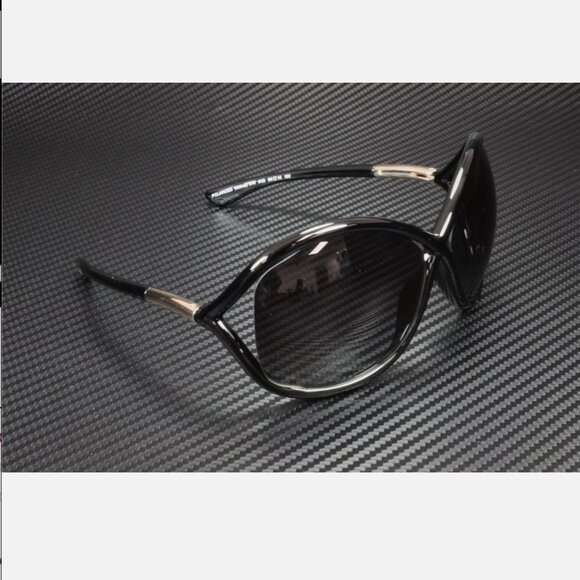 Tom Ford Whitney Shiny Black Polarized Grey 64 mm Women\'s Sunglasses